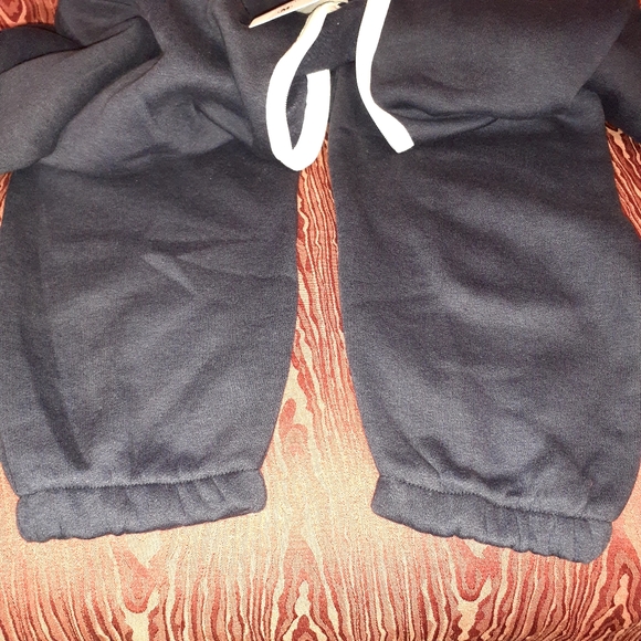 CRACE UNISEX JUMPSUIT PAJAMA HOODED LONG SLEEVE 2 POCKETS DARK BLUE/WHITE SIZE M - Picture 6 of 9